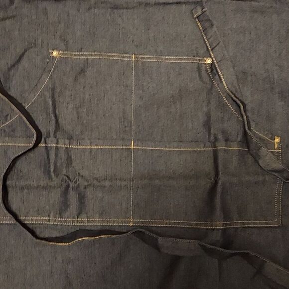 Denim Blue Jean Bib Apron with pockets plus FREE  cookbook - Picture 7 of 8